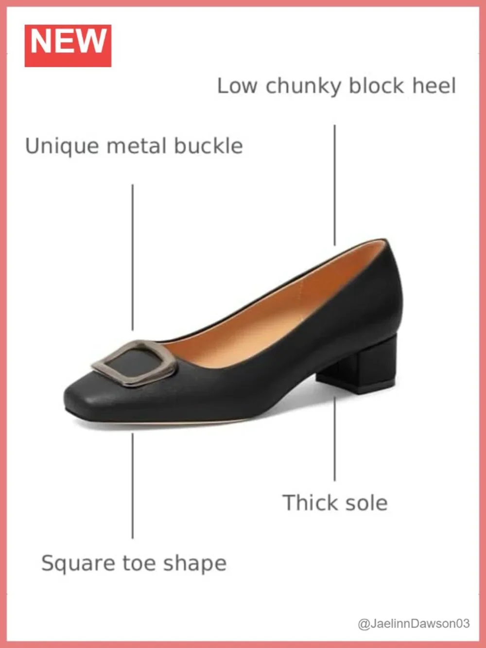 Women's Low Block Heel Pumps Square Toe Slip On Comfortable Work Shoes